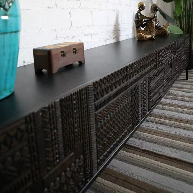 KM310 Vintage Red Oak TV Stands