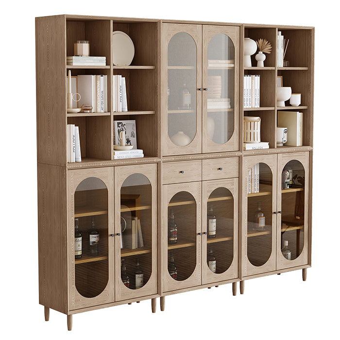 S3010 Solid Wood And Glass Door Bookcases