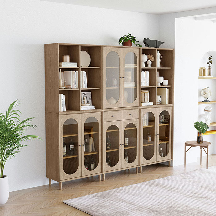 S3010 Solid Wood And Glass Door Bookcases