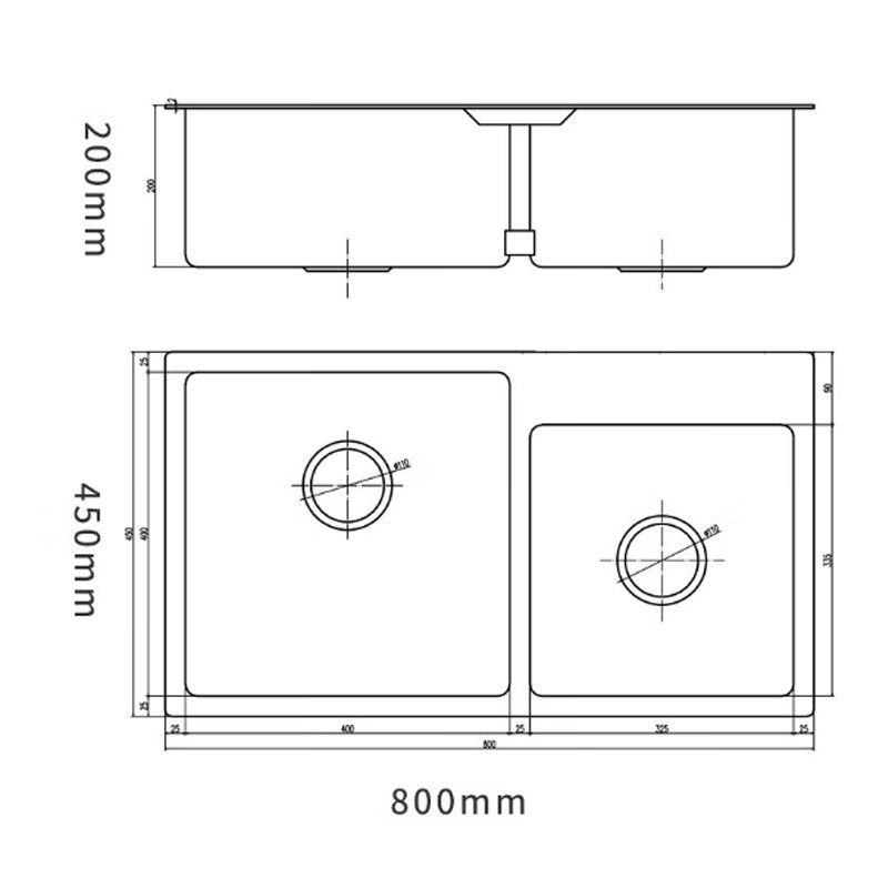 8045S Stainless Steel Sinks With Variable Frequency Ultrasonic Technology