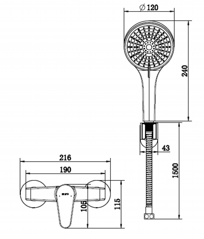 1100058822 Shower Head And Faucet