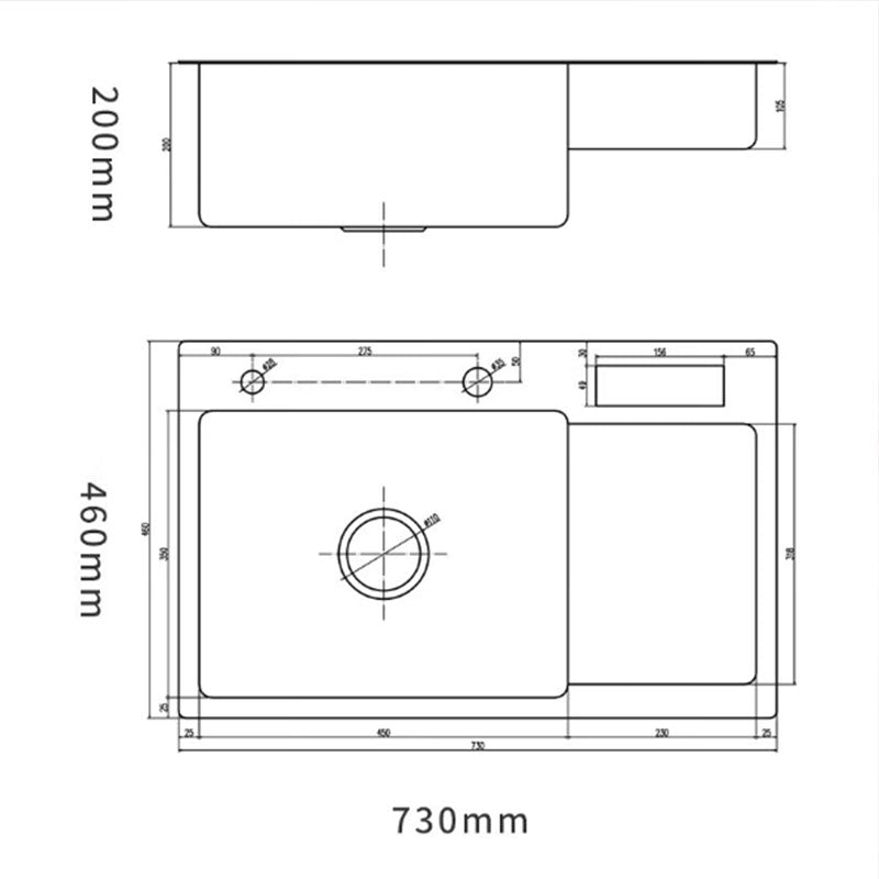 7346S Stainless Steel Sinks With Variable Frequency Ultrasonic Technology