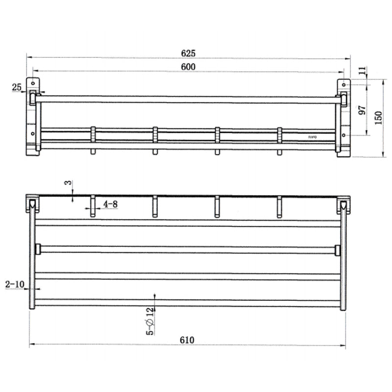 RF-EA025M Modern Bathroom Towel Rack