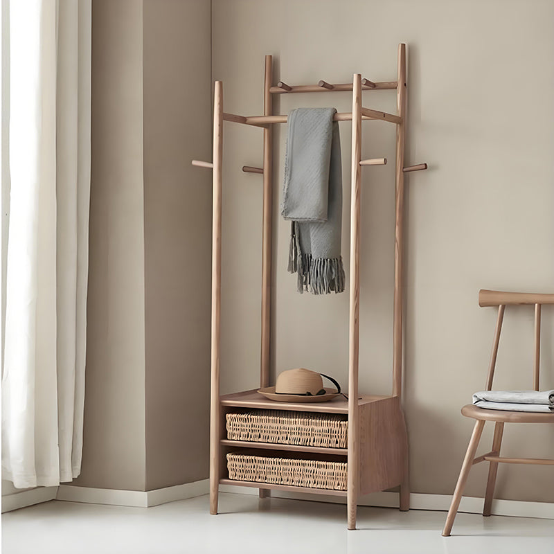 S1028 Retro Solid Wood Clothes Hangers