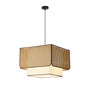 D11890 Vintage Rattan Fabric Chandeliers