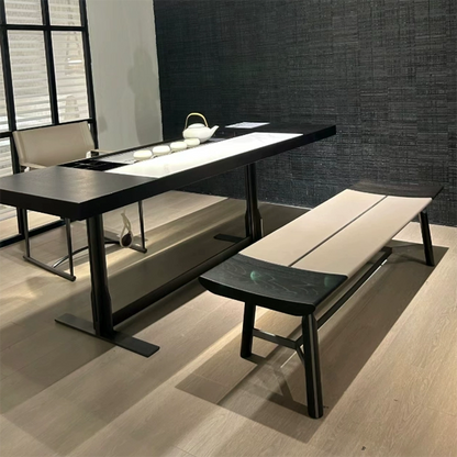 A10 Solid Wood Tea Tables With Stainless Steel Base