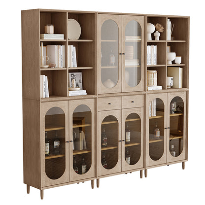 S3010 Solid Wood And Glass Door Bookcases
