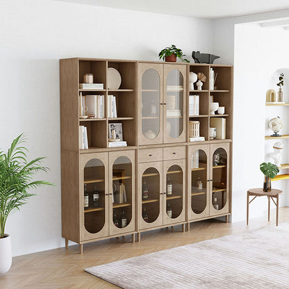S3010 Solid Wood And Glass Door Bookcases
