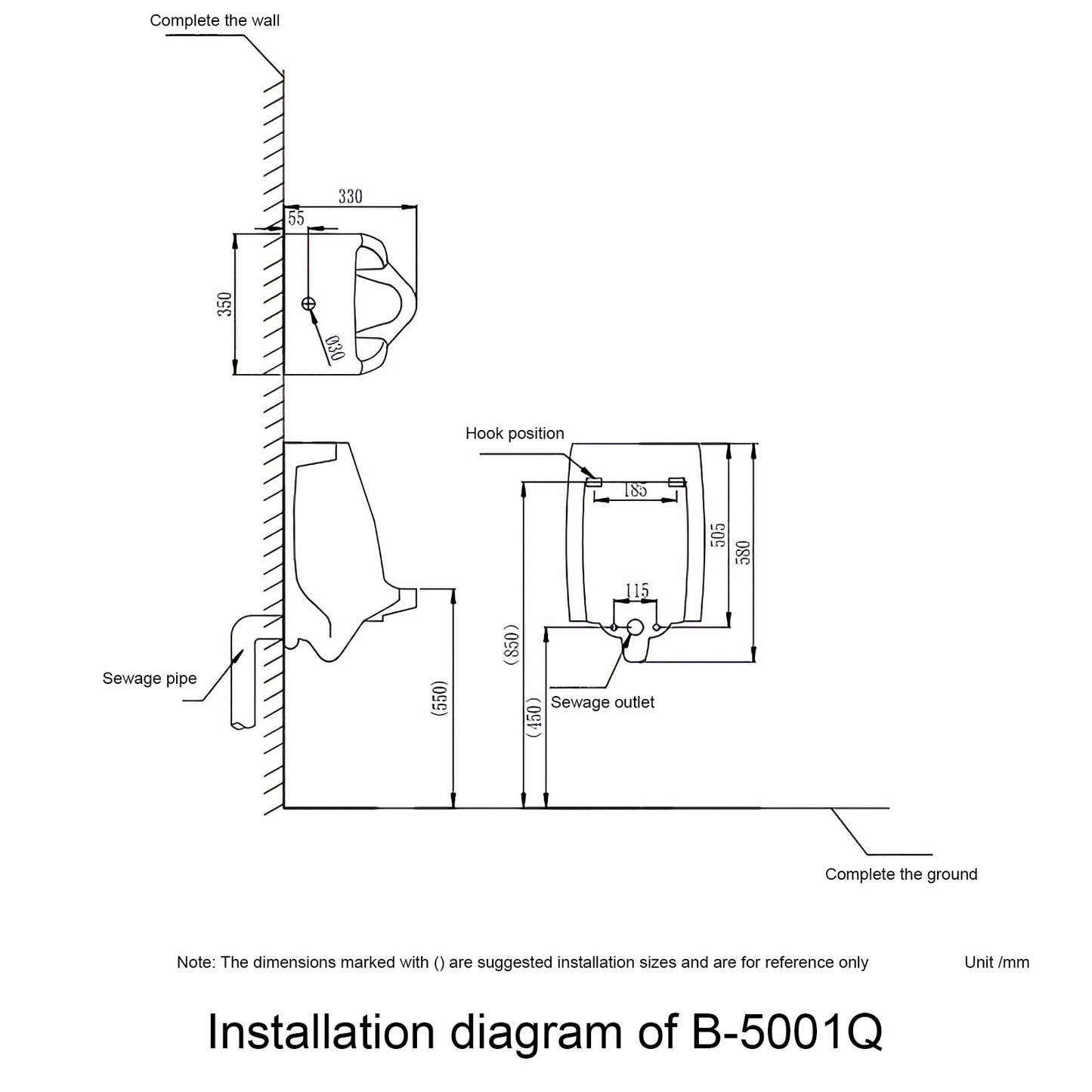 B-5001/5001Q Modern Ceramic Urinal