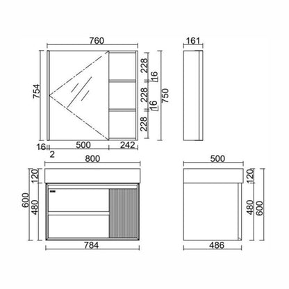 FA32208AA512 Modern  Bathroom Mirror Cabinets
