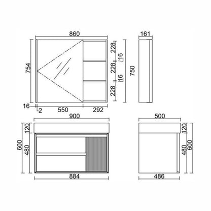 FA32208AA512 Modern  Bathroom Mirror Cabinets