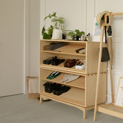 84118 Solid Wood Shoe Cabinets In The Living Room