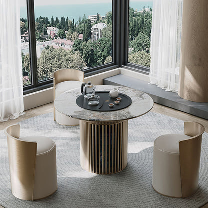 JJ-039 Round Tea Tables With Rock Plate Countertop